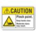 Caution: Pinch Point. Keep Hands Clear. Moderate Injury Could Result. Signs
