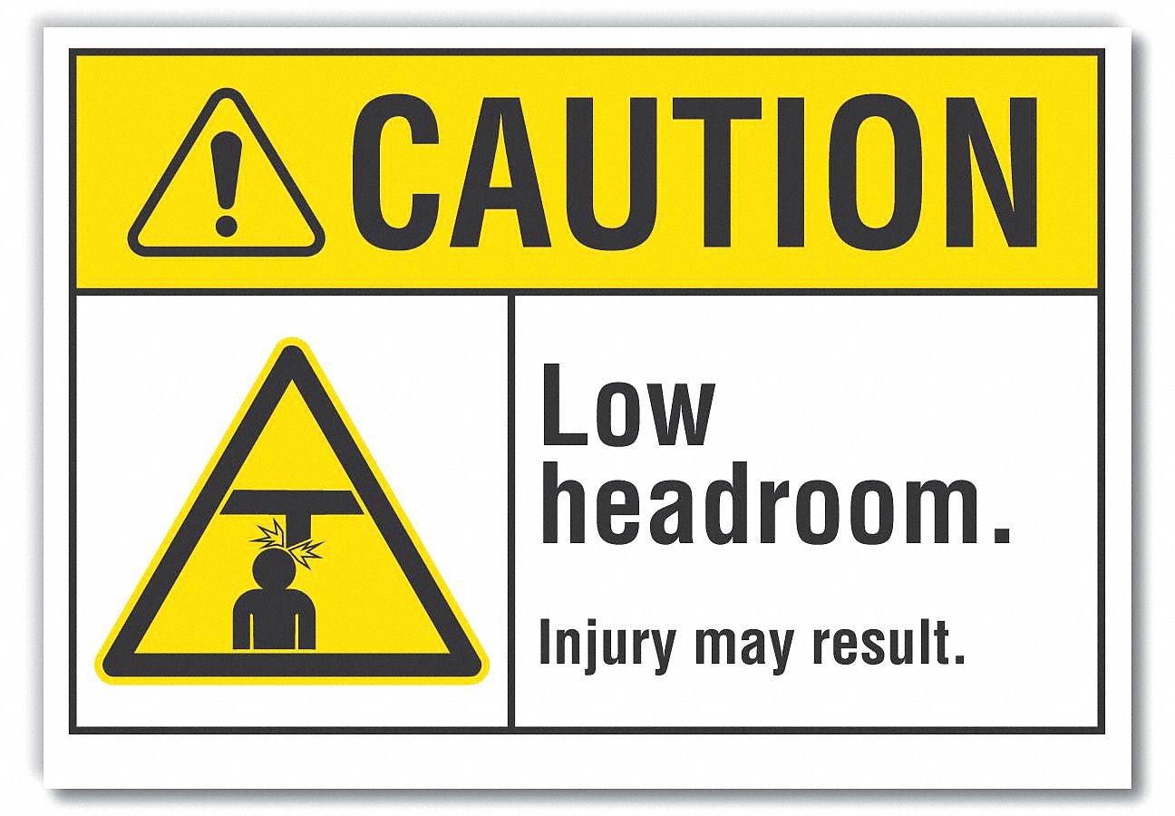  Low Clearance Caution Reflective Label: Reflective Sheeting, Adhesive Sign Mounting, Engineer Grade
