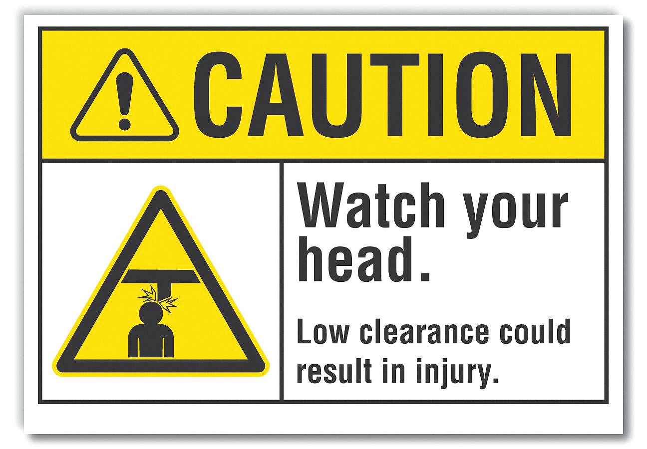  Overhead Clearance Caution Reflective Label: Reflective Sheeting, Adhesive Sign Mounting, Caution
