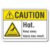 Caution: Hot. Keep Away. Injury May Result. Signs