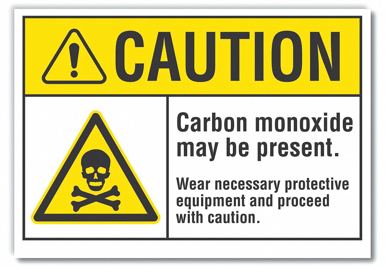  Carbon Monoxide Caution Reflective Label: Reflective Sheeting, Adhesive Sign Mounting
