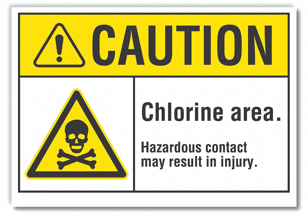  Chlorine Caution Reflective Label: Reflective Sheeting, Adhesive Sign Mounting, Engineer Grade