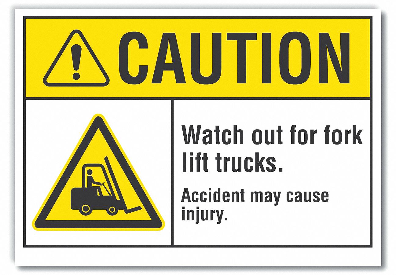  Lift Truck Traffic Caution Reflective Label: Reflective Sheeting, Adhesive Sign Mounting