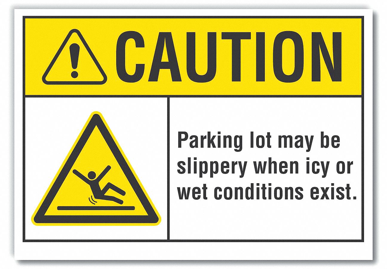  Slippery Caution Reflective Label: Reflective Sheeting, Adhesive Sign Mounting, Engineer Grade