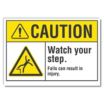 Caution: Watch Your Step. Falls Can Result In Injury. Signs