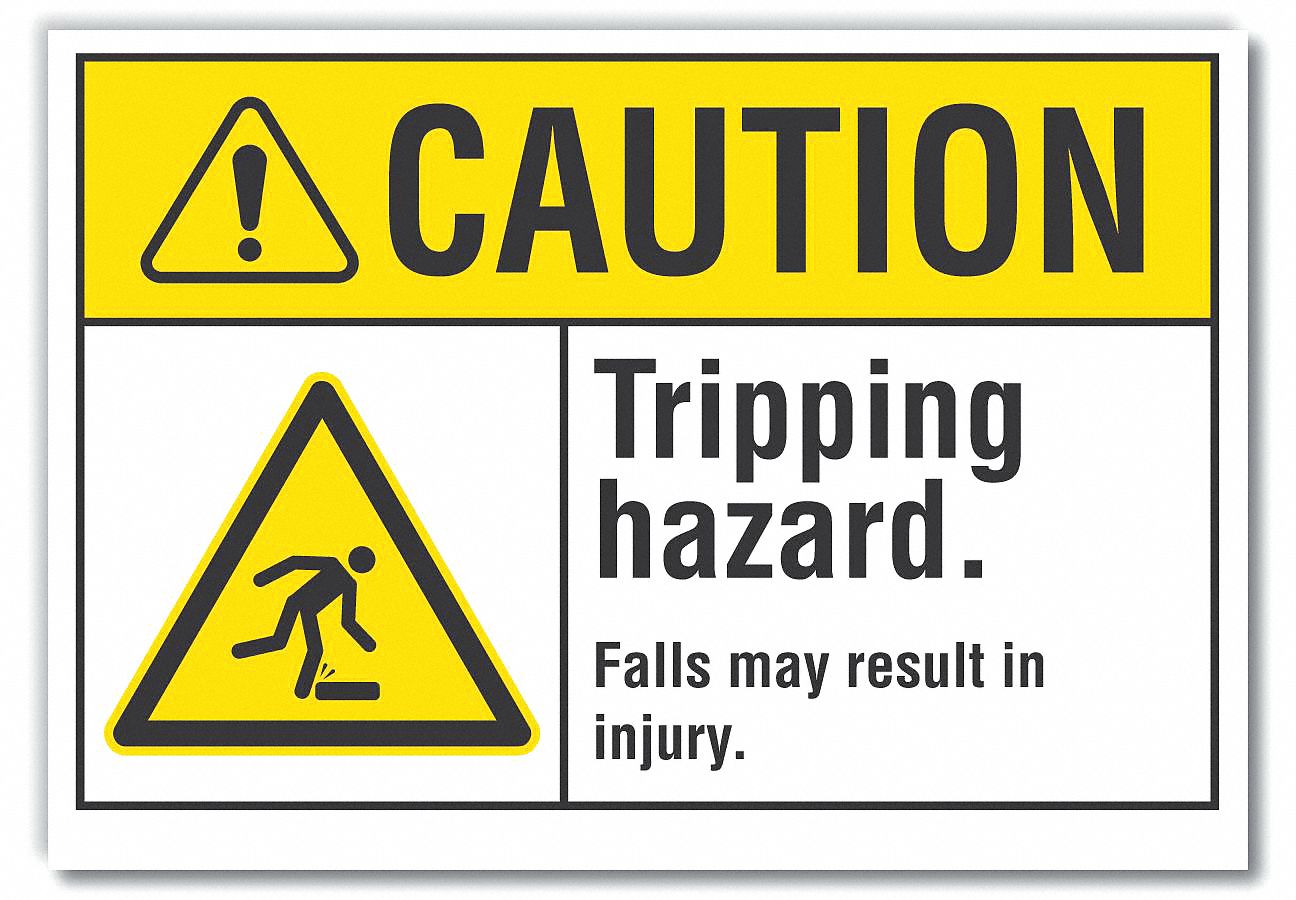  Tripping Caution Reflective Label: Reflective Sheeting, Adhesive Sign Mounting, Engineer Grade