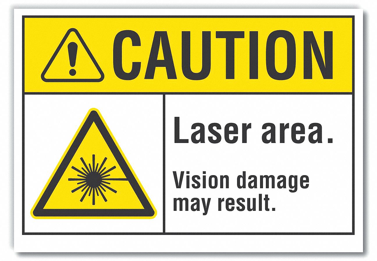  Laser Area Caution Reflective Label: Reflective Sheeting, Adhesive Sign Mounting, Engineer Grade