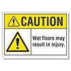 Caution: Wet Floor. Falls May Result In Injury. Signs image