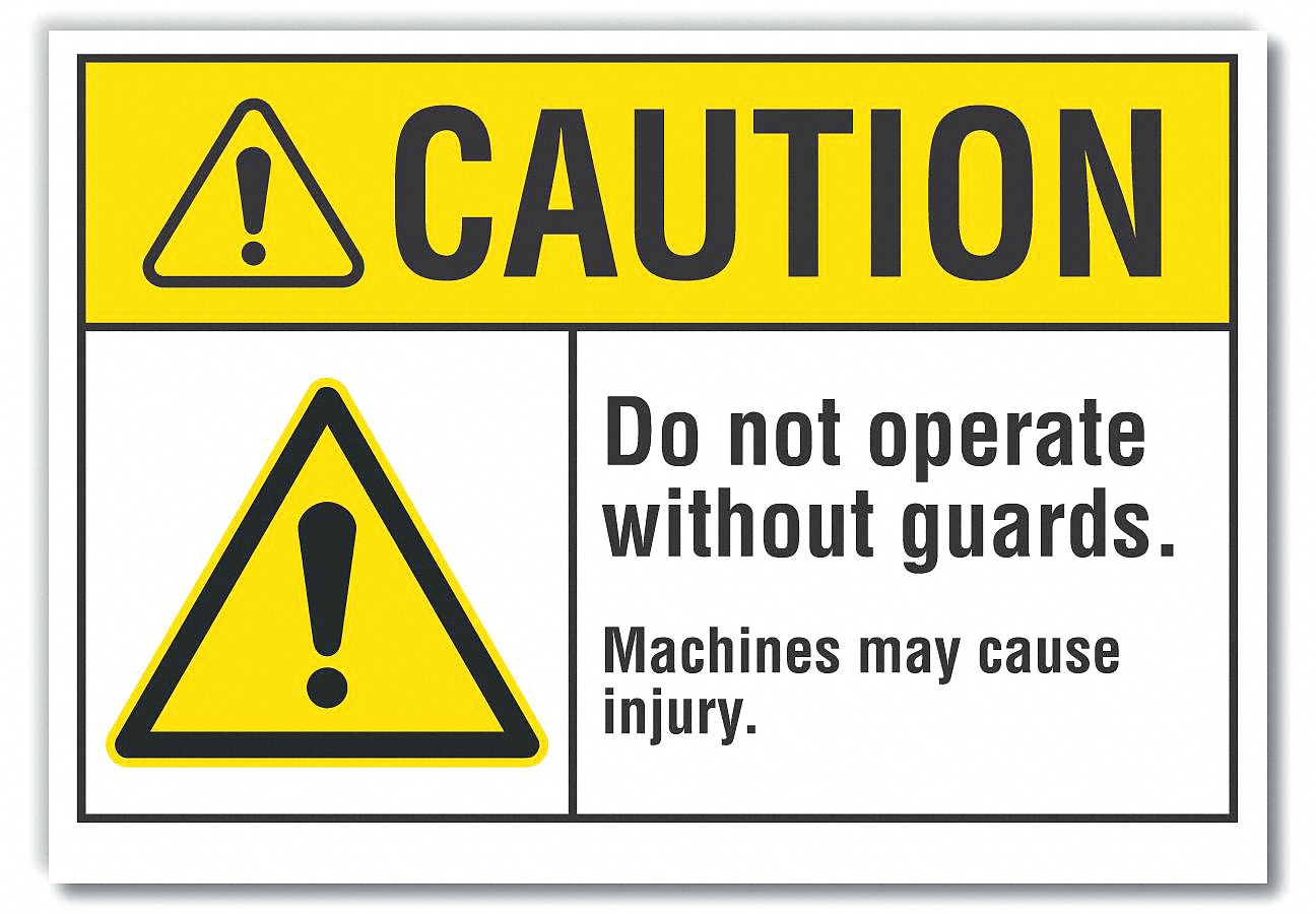  Machine Guards Caution Reflective Label: Reflective Sheeting, Adhesive Sign Mounting, Caution