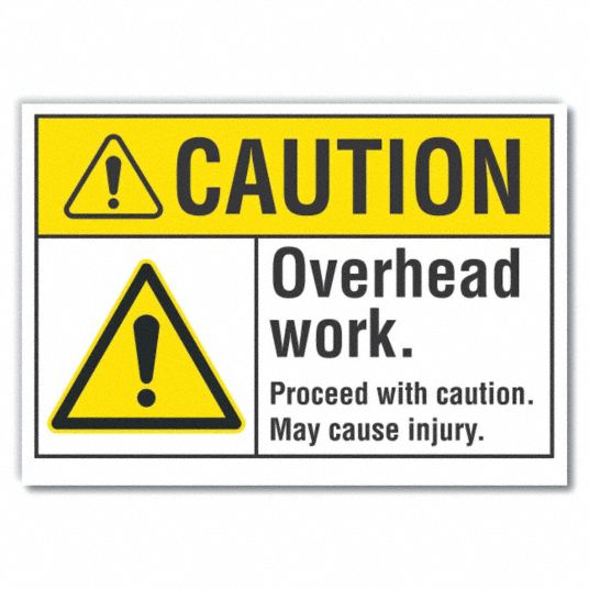 Lyle Overhead Hazard Caution Reflective Label Sign Format Ansi Osha