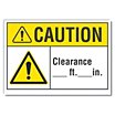 Caution: Clearance ___ Ft.___In. Signs image