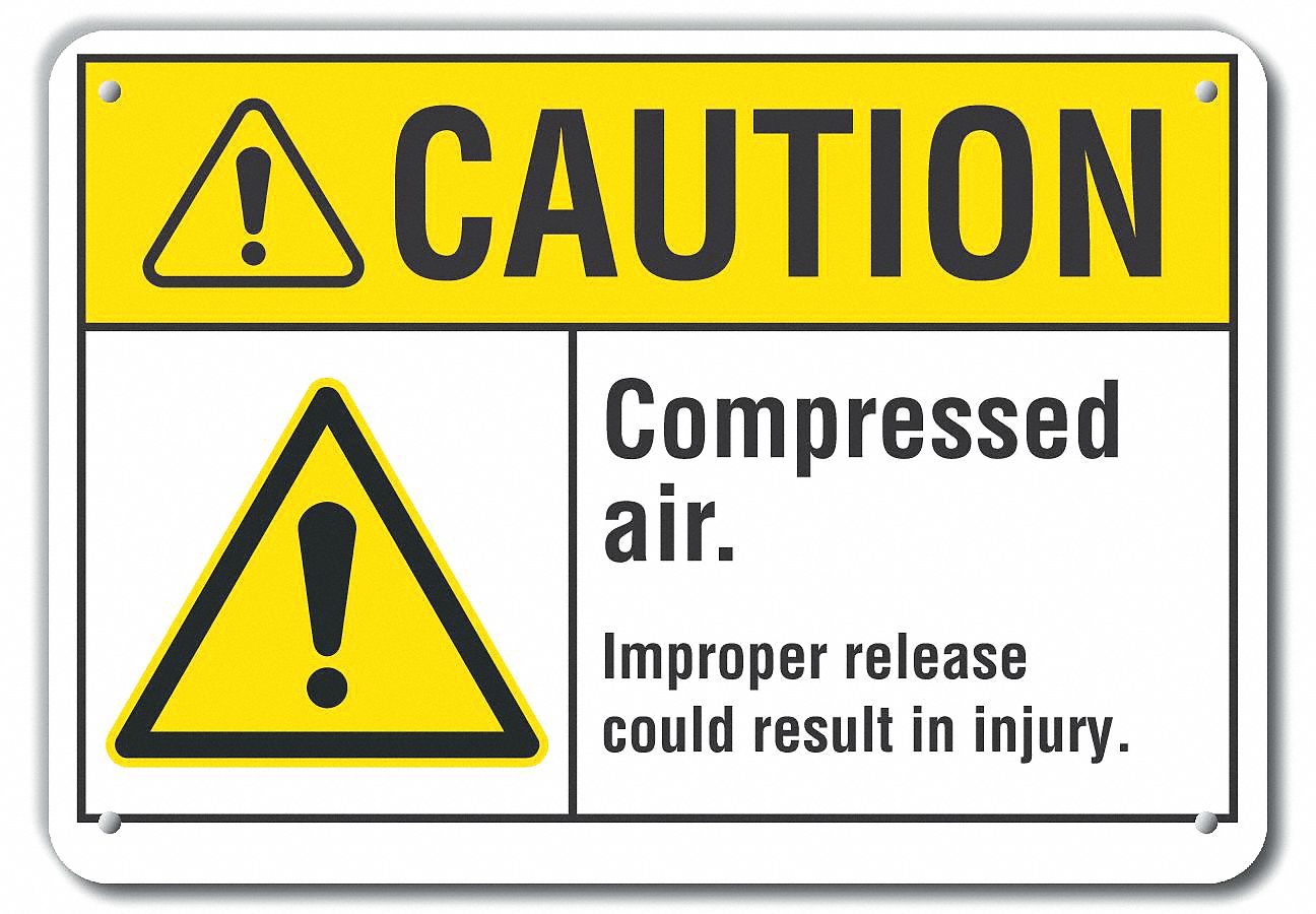 Aluminum, Mounting Holes Sign Mounting, Reflective Compressed Air
