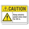 Caution: Keep Electrical Panel Area Clear For 36 In Signs