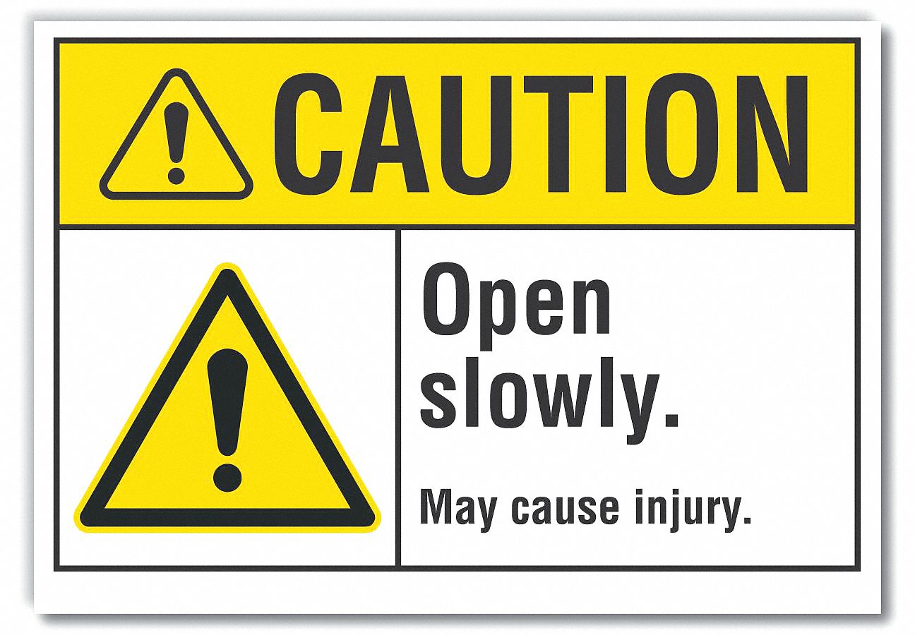 Door Instruction Caution Reflective Label: Reflective Sheeting, Adhesive Sign Mounting