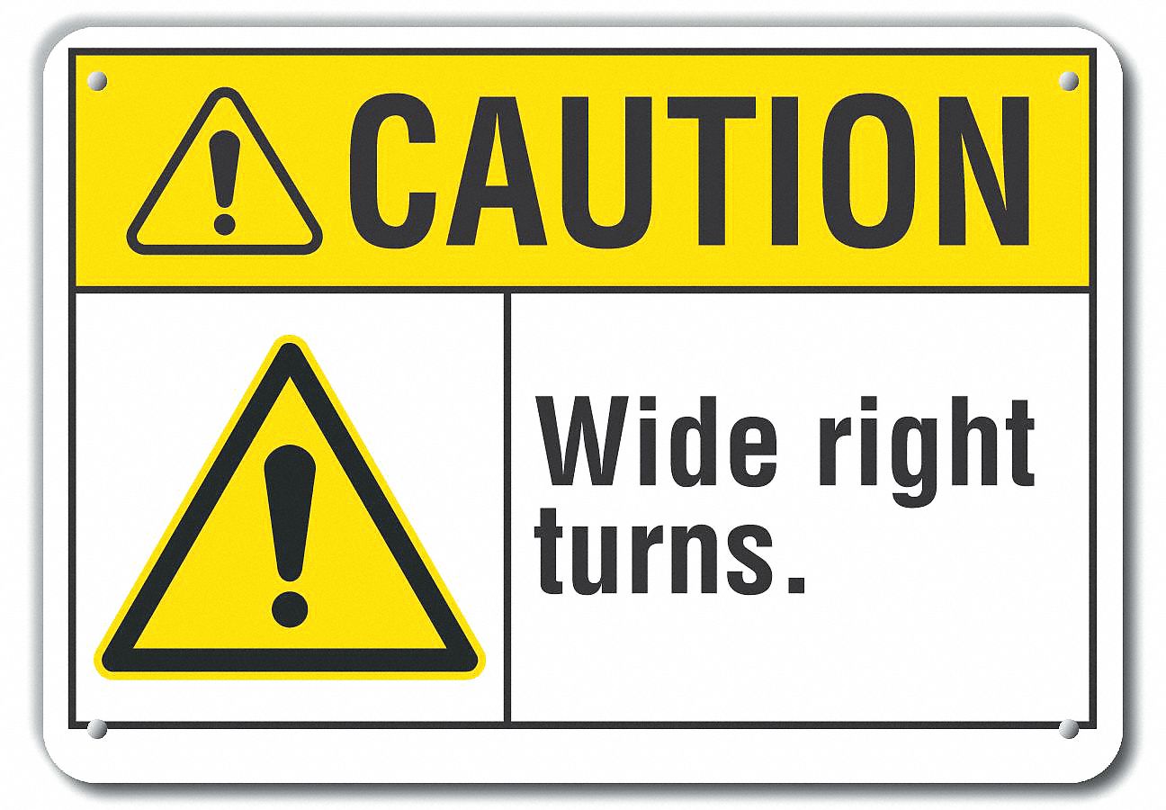 Reflective  Traffic Safety Caution Sign: Aluminum, Mounting Holes Sign Mounting, Engineer Grade