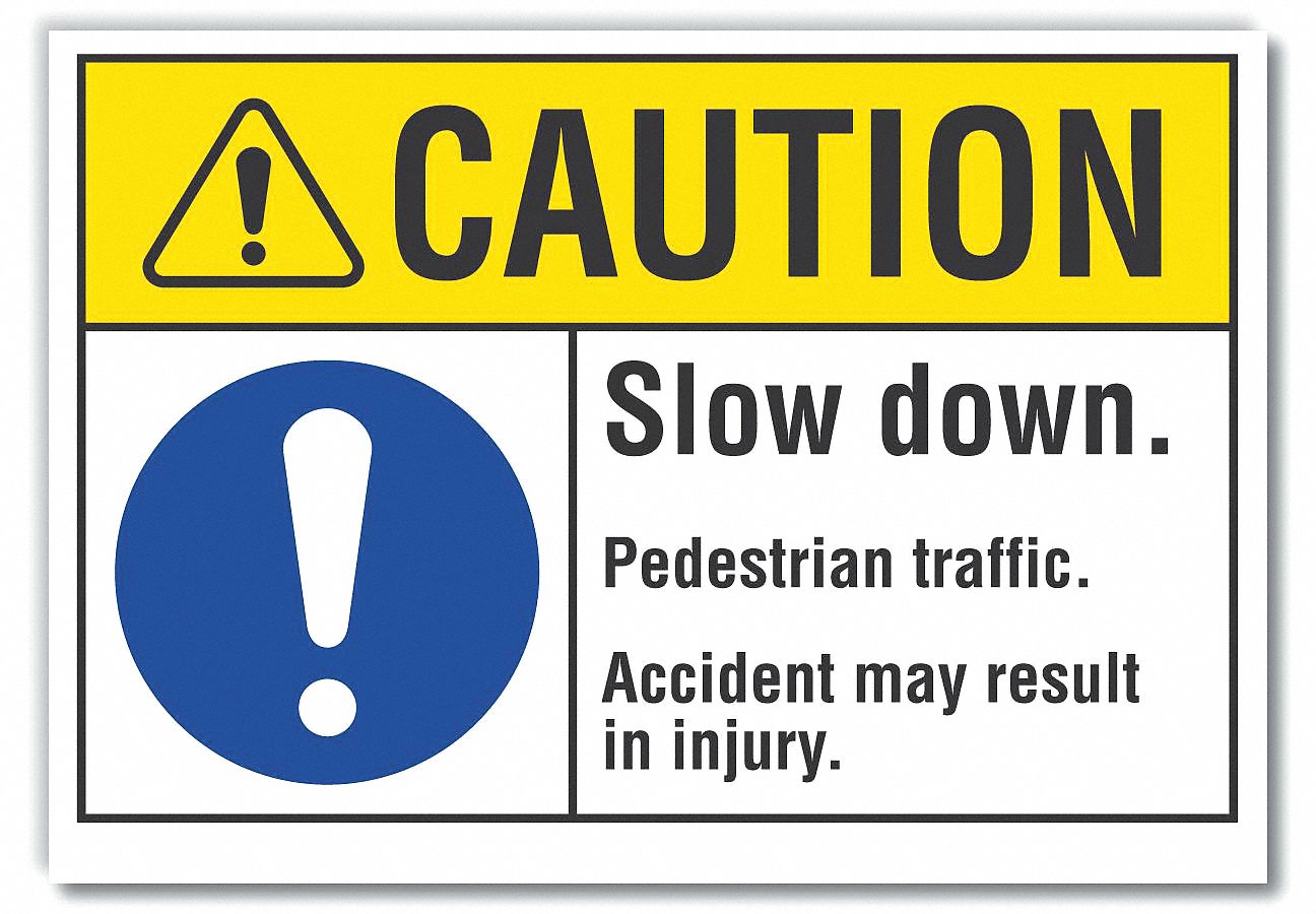  Pedestrian Traffic Caution Reflective Label: Reflective Sheeting, Adhesive Sign Mounting
