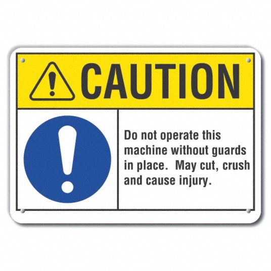 Plastic, Mounting Holes Sign Mounting, Caution Sign - 460C94|LCU3-0048 ...