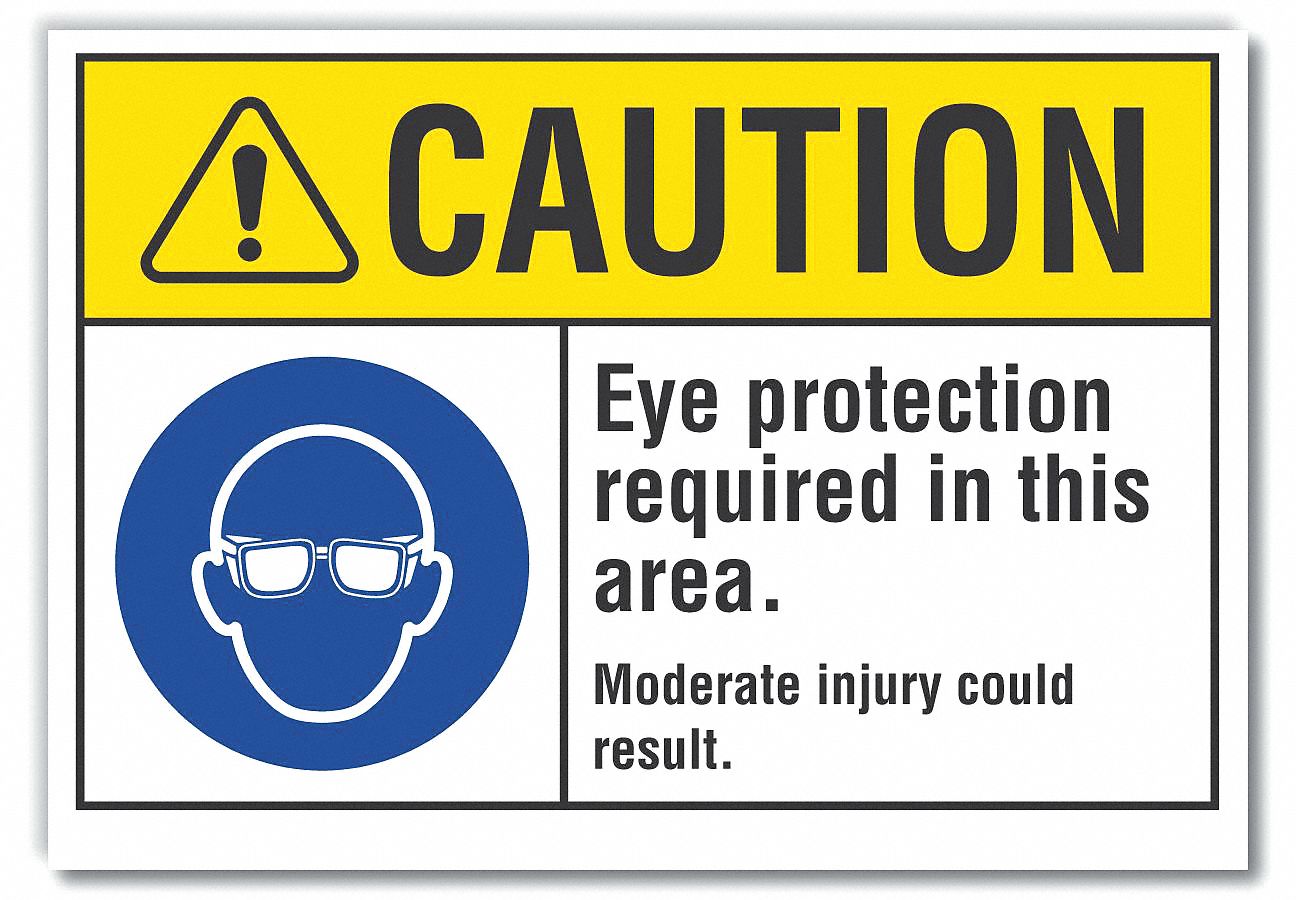  Eye  Caution Reflective Label: Reflective Sheeting, Adhesive Sign Mounting, Engineer Grade, Caution
