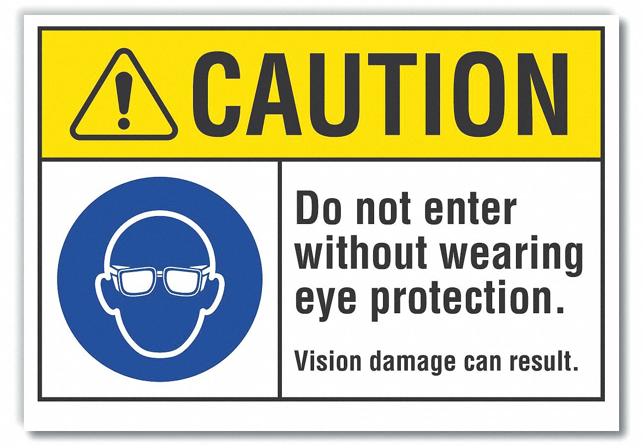  Eye  Caution Reflective Label: Reflective Sheeting, Adhesive Sign Mounting, Engineer Grade, Caution