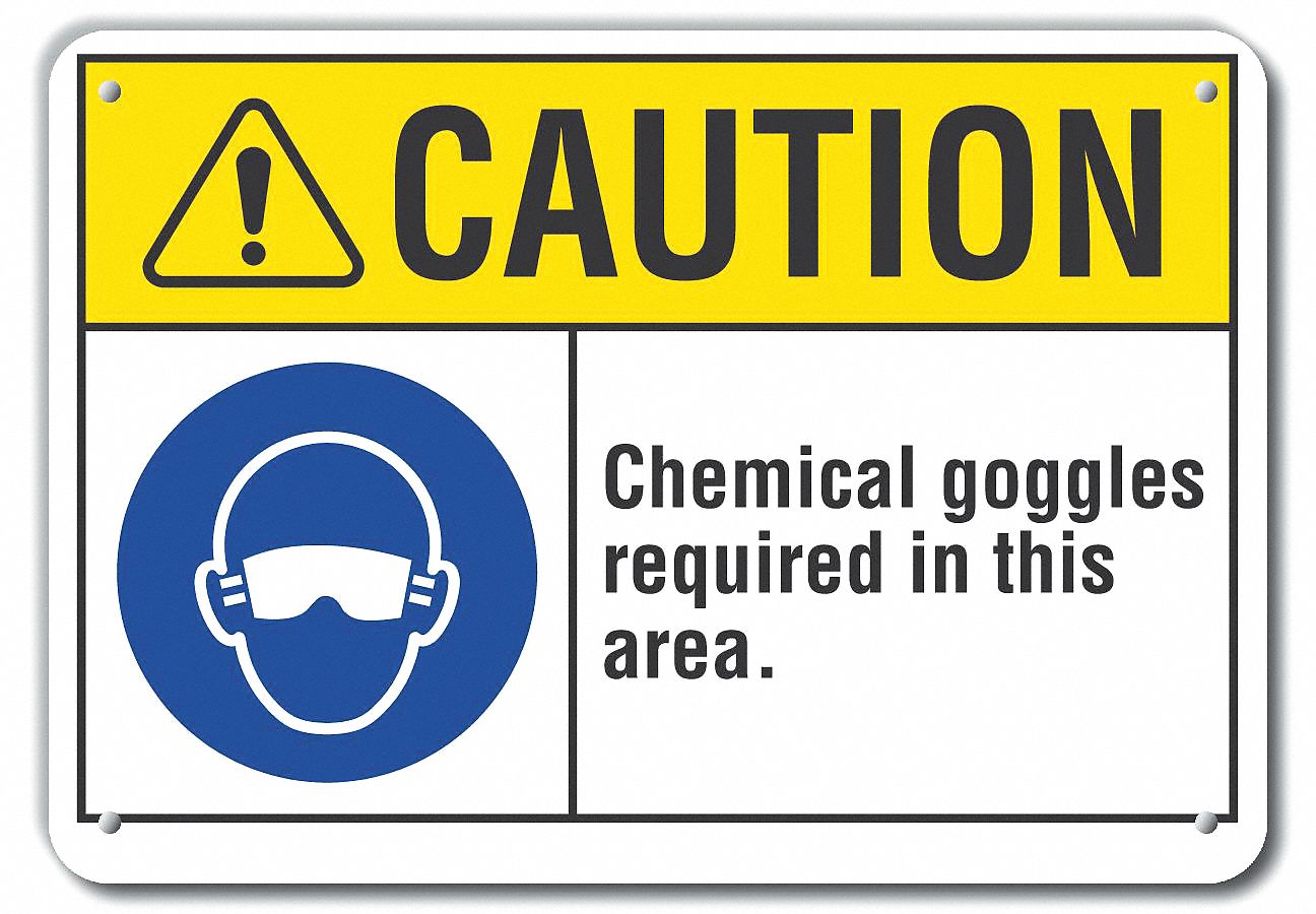 Reflective  Eye  Caution Sign: Aluminum, Mounting Holes Sign Mounting, Engineer Grade, 0.04 in Thick