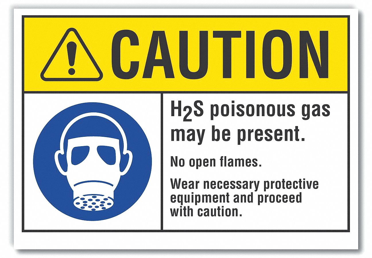 Reflective Sheeting, Adhesive Sign Mounting, H(2)S Poisonous Gas
