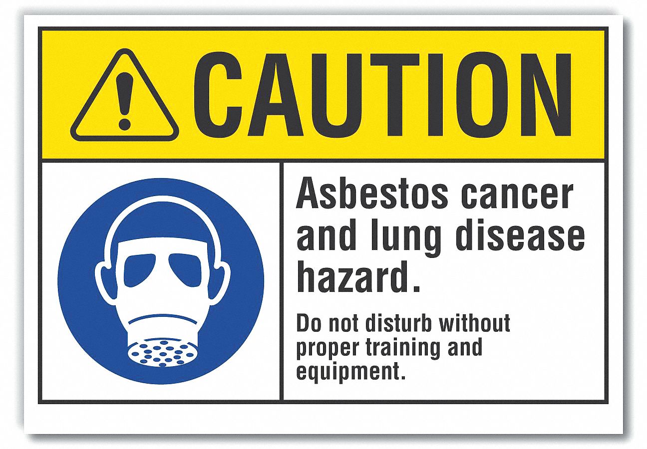  Asbestos  Caution Reflective Label: Reflective Sheeting, Adhesive Sign Mounting, Engineer Grade