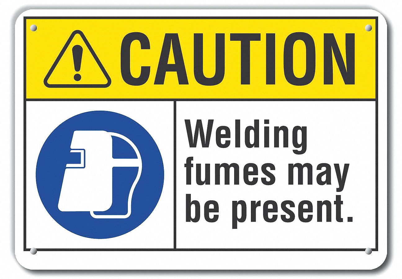 Reflective  Welding Hazard Caution Sign: Aluminum, Mounting Holes Sign Mounting, Engineer Grade