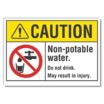Caution: Non-Potable Water. Do Not Drink. May Result In Injury. Signs