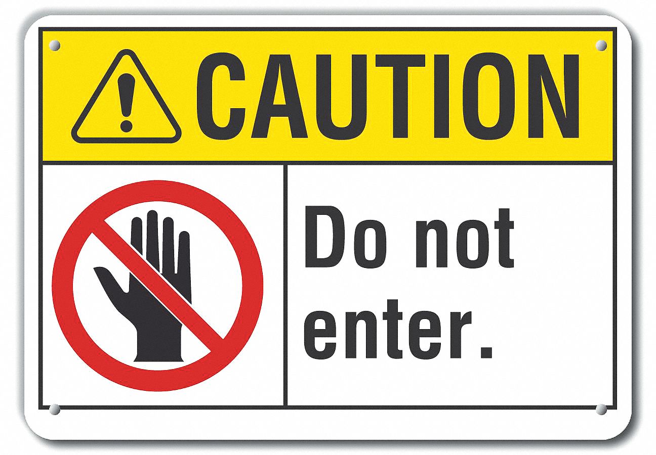 Reflective  Exit & Entrance Caution Sign: Aluminum, Mounting Holes Sign Mounting, Engineer Grade