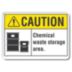 Caution: Chemical Waste Storage Area. Signs