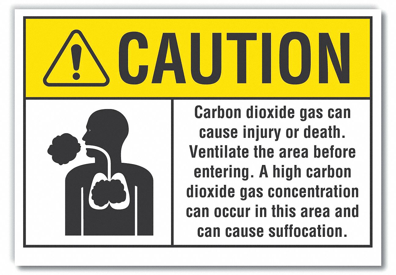  Carbon Dioxide  Caution Reflective Label: Reflective Sheeting, Adhesive Sign Mounting