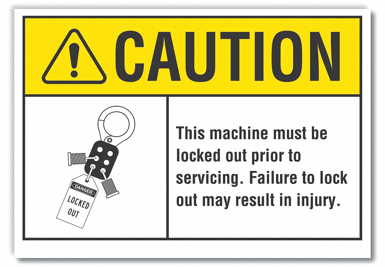  Lockout Tagout Caution Reflective Label: Reflective Sheeting, Adhesive Sign Mounting, Caution