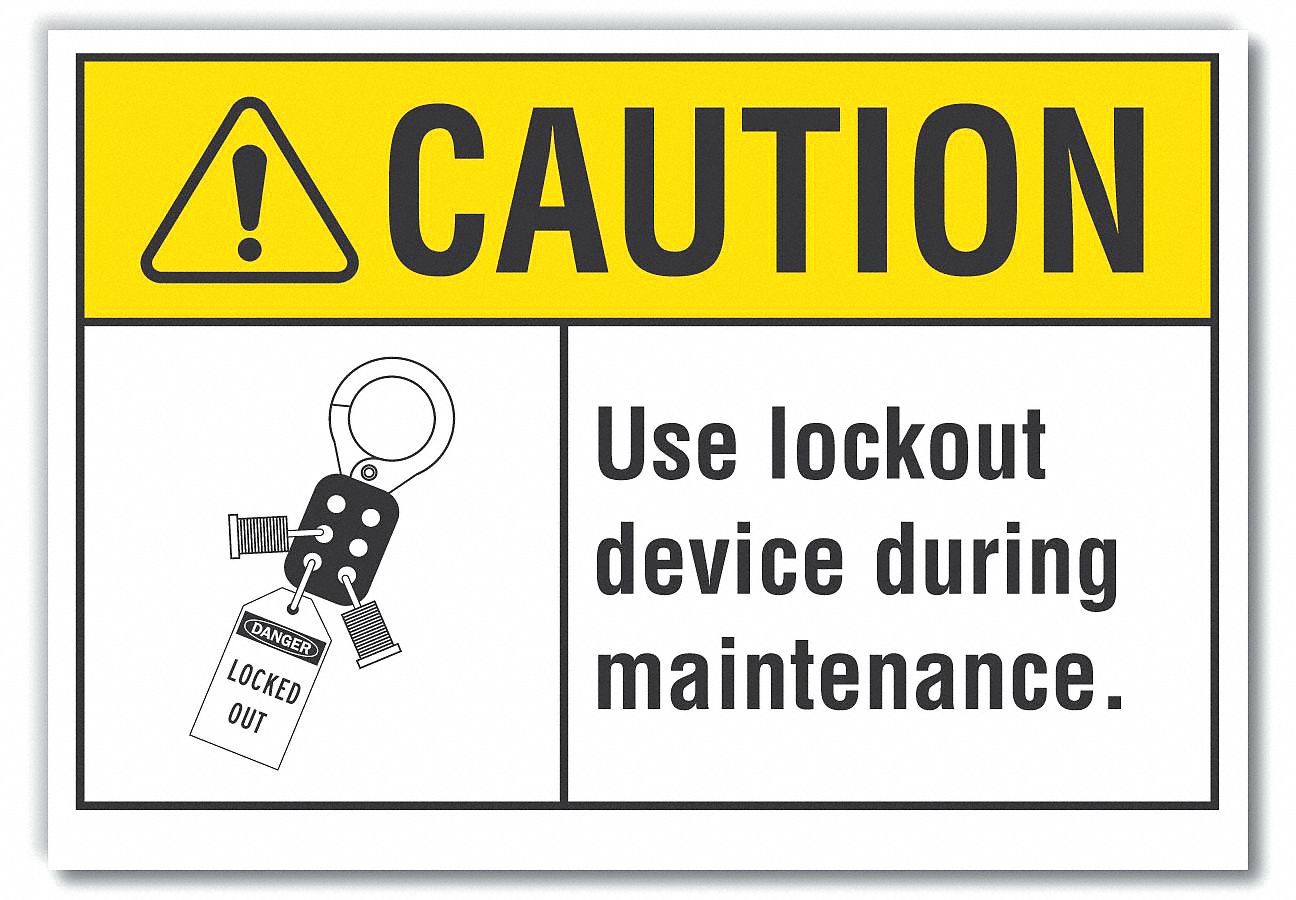  Lockout Tagout Caution Reflective Label: Reflective Sheeting, Adhesive Sign Mounting, Caution