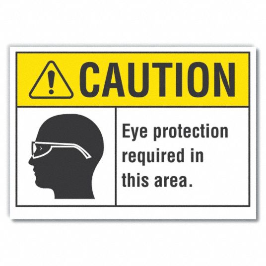 LYLE Eye Caution Reflective Label, Sign Format ANSI/OSHA Format, Eye ...