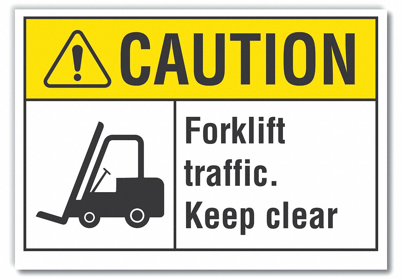  Lift Truck Traffic Caution Reflective Label: Reflective Sheeting, Adhesive Sign Mounting