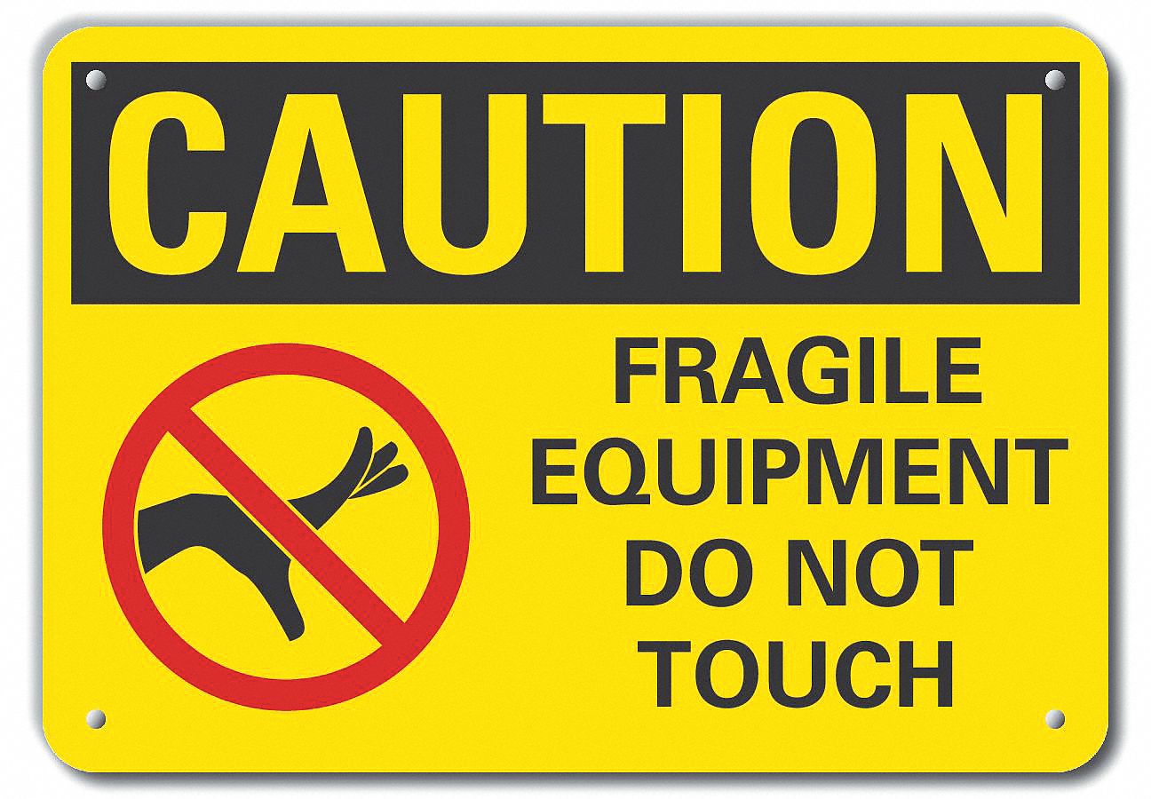 Reflective  Machine & Operation Caution Sign: Aluminum, Mounting Holes Sign Mounting, Engineer Grade