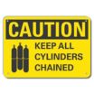 Caution: Keep All Cylinders Chained Signs