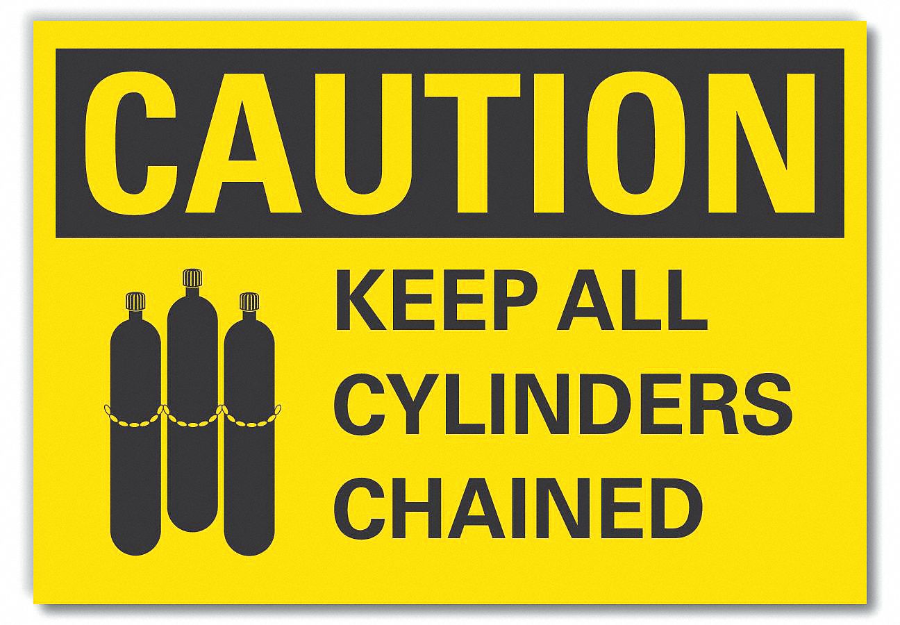  Cylinder Handling Caution Reflective Label: Reflective Sheeting, Adhesive Sign Mounting, Caution