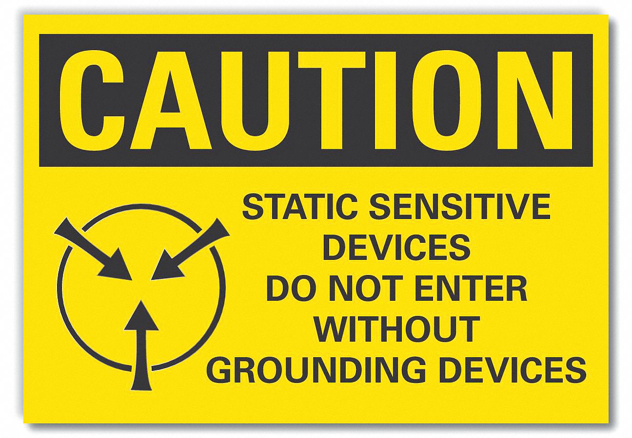  Grounding Caution Reflective Label: Reflective Sheeting, Adhesive Sign Mounting, Engineer Grade