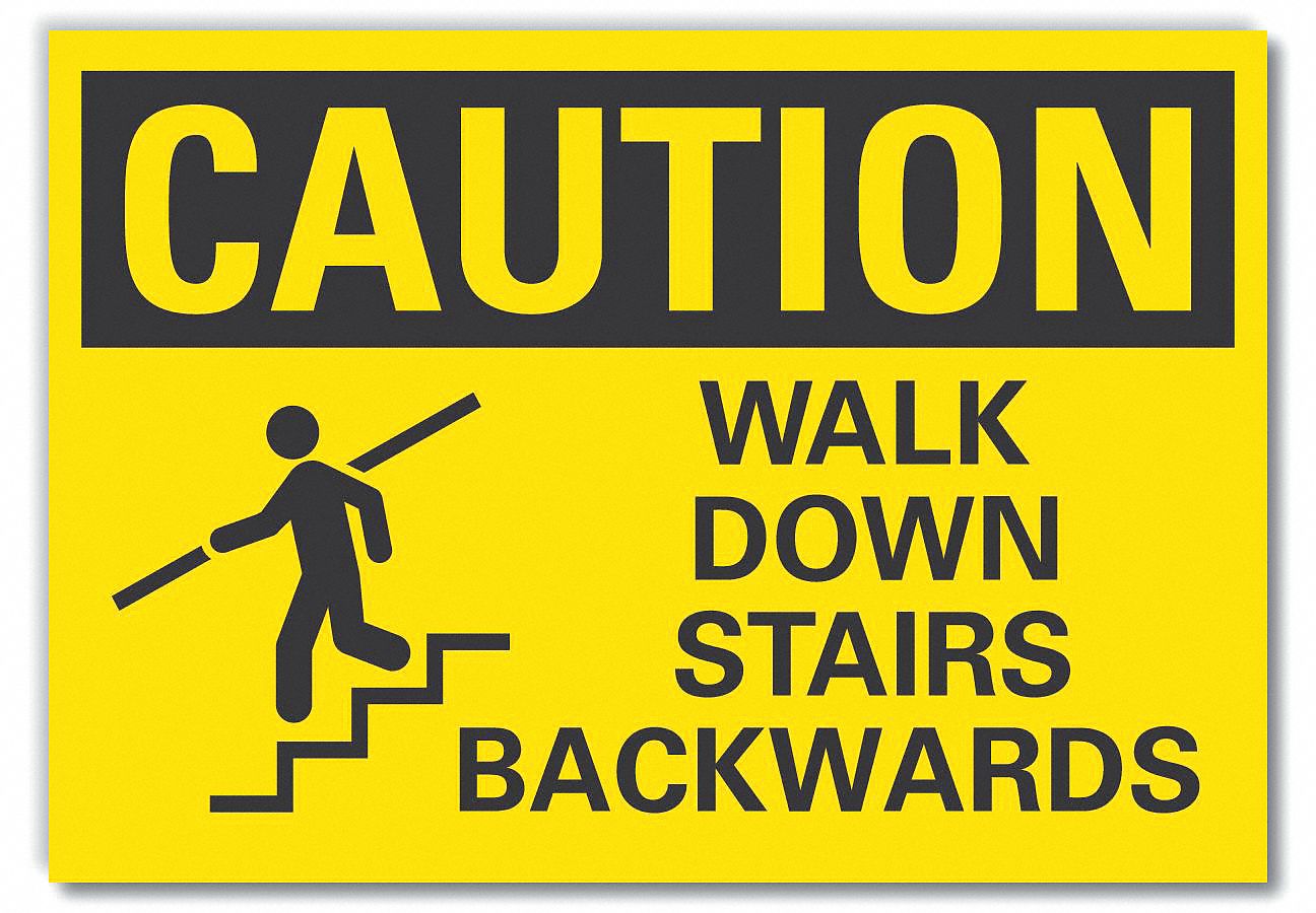  Steps Caution Reflective Label: Reflective Sheeting, Adhesive Sign Mounting, Engineer Grade, Wall
