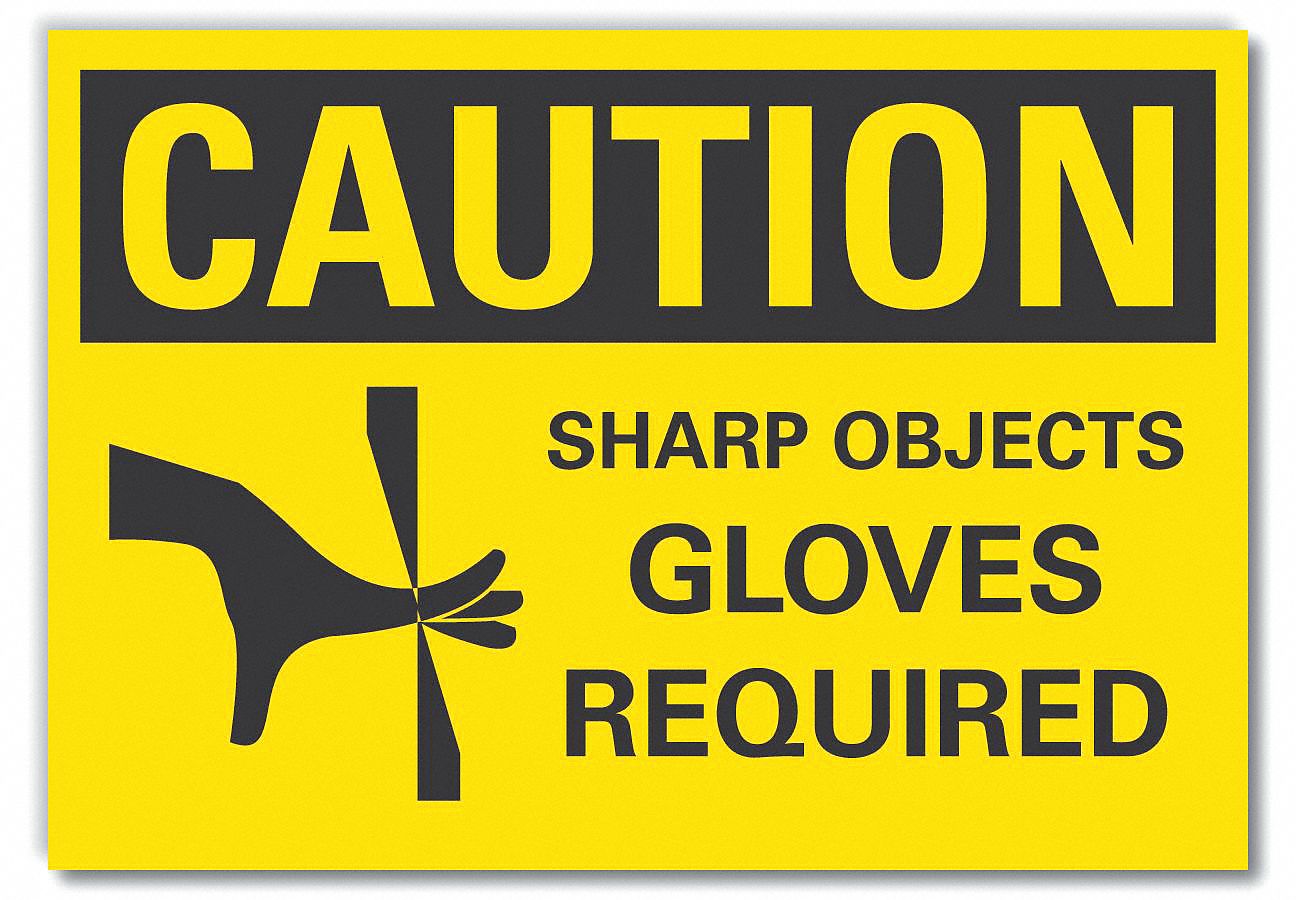 Hand  Caution Reflective Label: Reflective Sheeting, Adhesive Sign Mounting, Engineer Grade