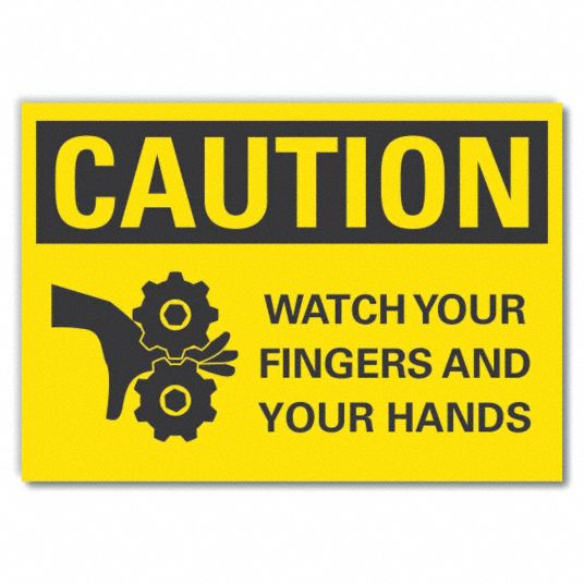 LYLE Caution Sign, Watch Your Fingers And Your Hands, Sign Header ...