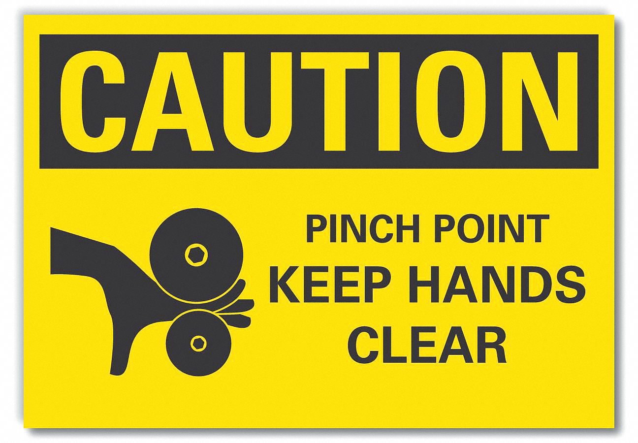 Danger: Pinch Point Keep Hands Clear Label - OSHA