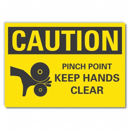 Danger: Pinch Point Keep Hands Clear Label - OSHA