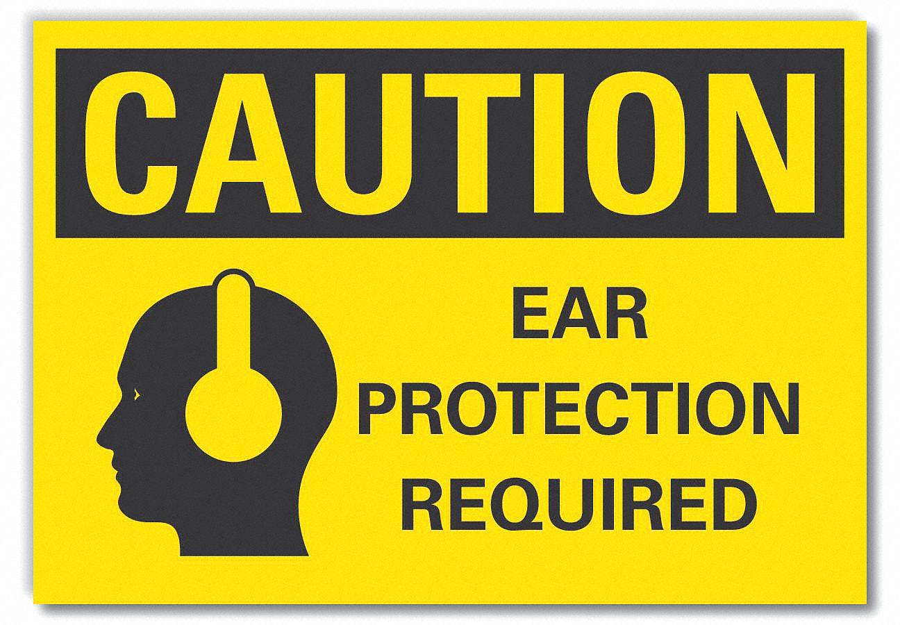  Hearing  Caution Reflective Label: Reflective Sheeting, Adhesive Sign Mounting, Engineer Grade