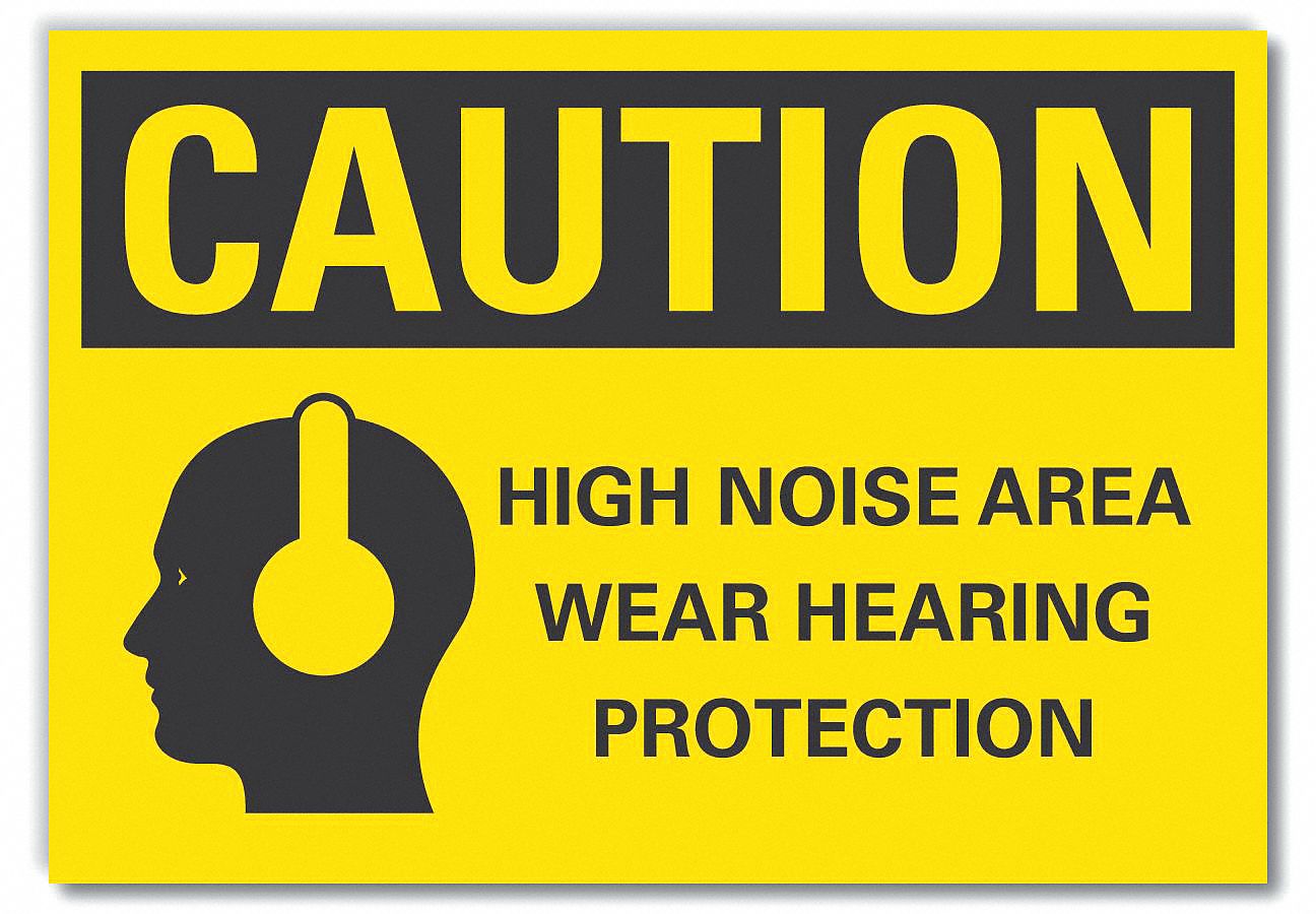  Hearing  Caution Reflective Label: Reflective Sheeting, Adhesive Sign Mounting, Engineer Grade