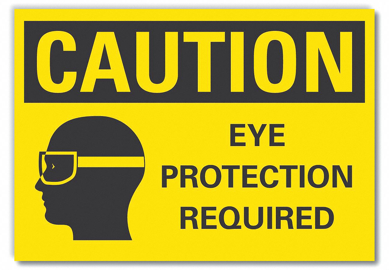  Eye  Caution Reflective Label: Reflective Sheeting, Adhesive Sign Mounting, Engineer Grade, Caution
