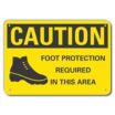 Caution: Foot Protection Required In This Area Signs