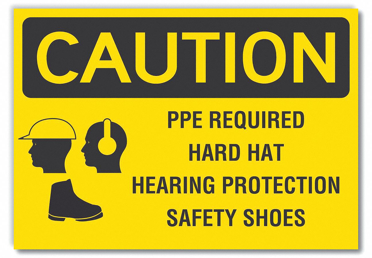  Ppe  Caution Reflective Label: Reflective Sheeting, Adhesive Sign Mounting, Engineer Grade, Caution