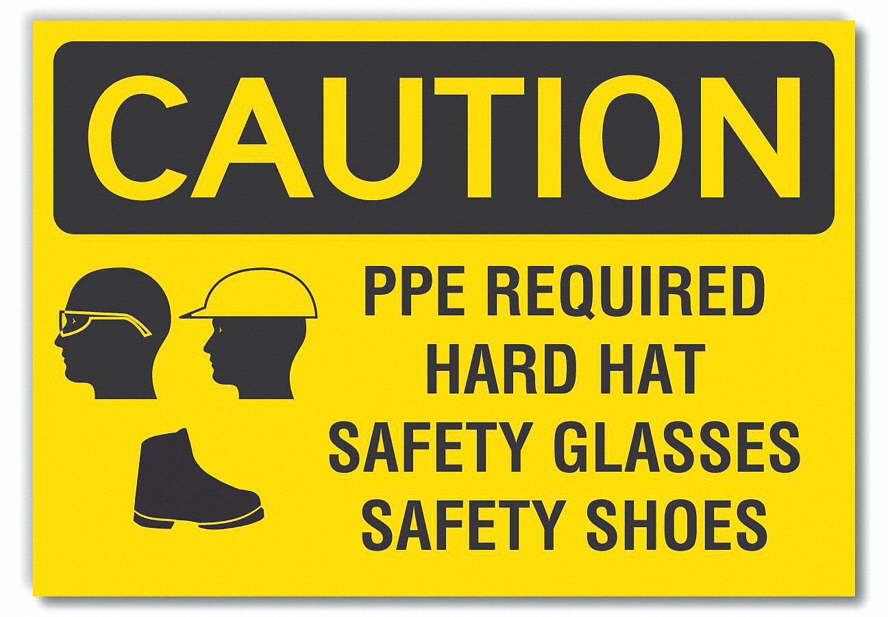  Ppe  Caution Reflective Label: Reflective Sheeting, Adhesive Sign Mounting, Engineer Grade
